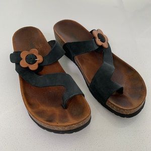 BioNatura “Naples” Wedge Sandal, Sz 10/40, Black